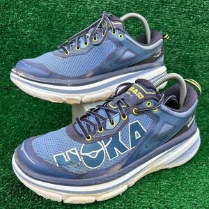 Hoka One One Bondi 4 Womens Blue Yellow Running Shoes 1007862 HSYL Size 8.5